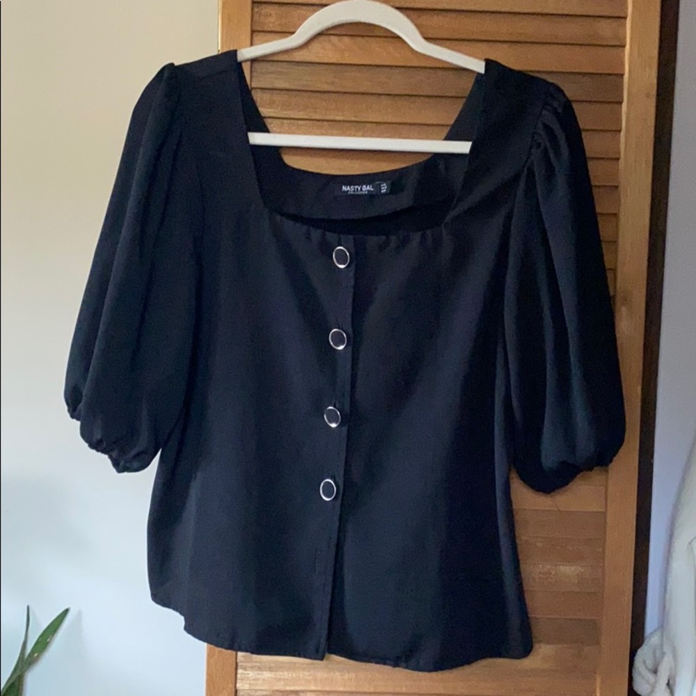 Square neck peasant blouse